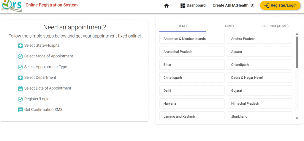 AIIMS OPD Appointment Online